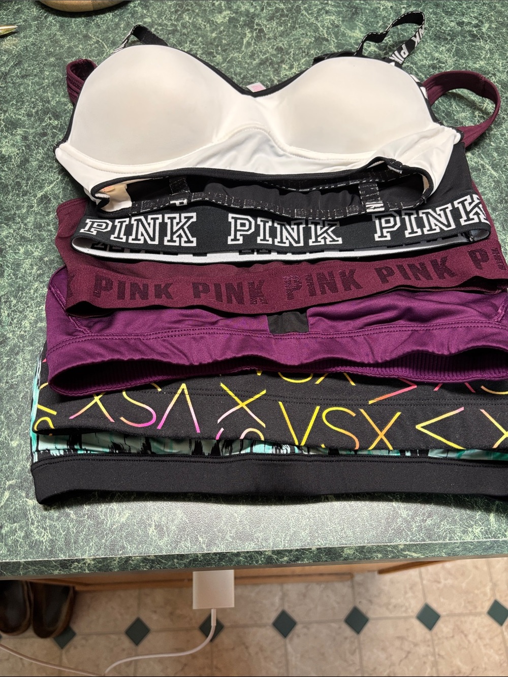 6 SZ S Sports Bras (3 Pink, 2 VSX and 1 Maurices)
